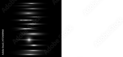 Φωτογραφία Abstract light streaks overlay on a black background, creating a dynamic visual