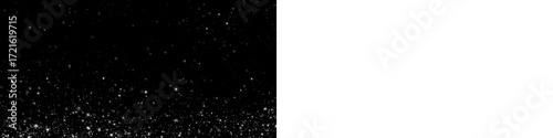 Black and white PNG overlay featuring scattered stars and sparkles on a dark background, ideal for enhancing designs with a celestial theme and magical ambiance