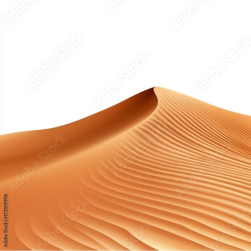 Light Brown Sand Dune Landscape Against White Background