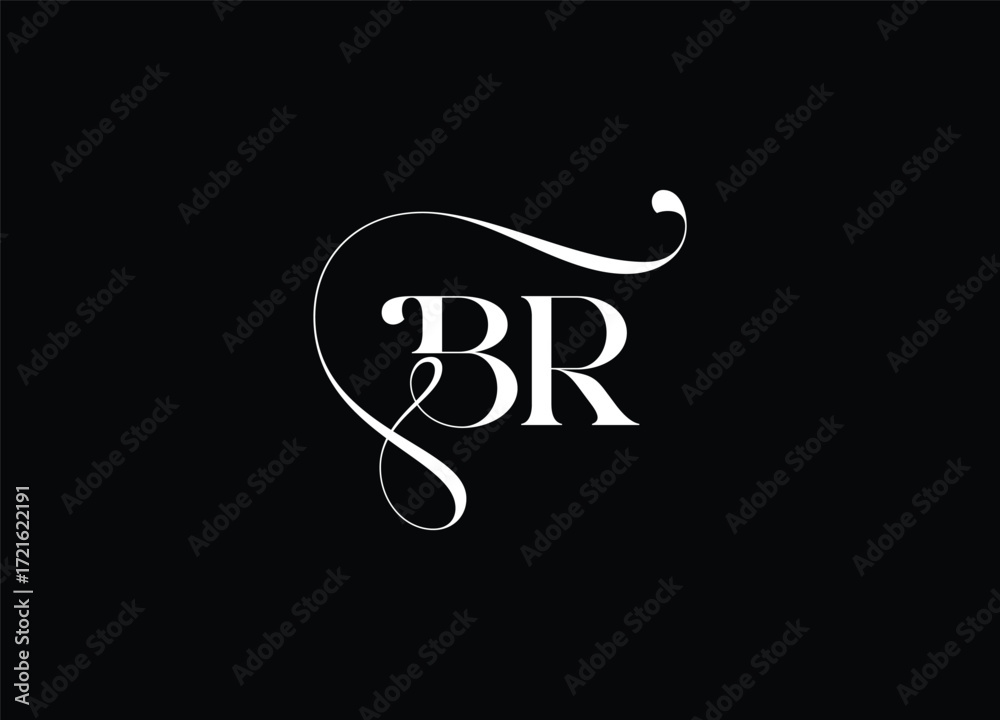 Fototapeta premium BR Logo Design Vector. Elegant Monogram Logo Design