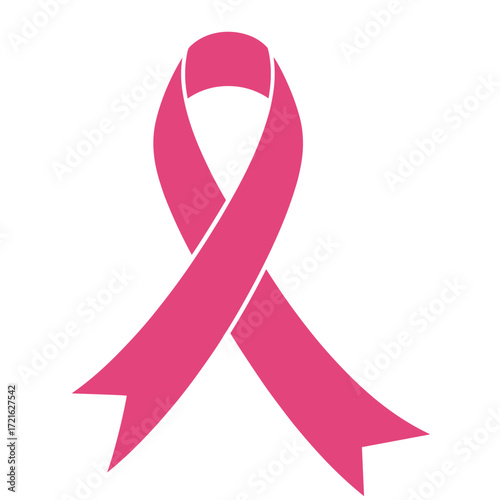 Pink ribbon vector symbolizing health awareness and charitable causes. A symbol of hope and support for many. Pink October.
