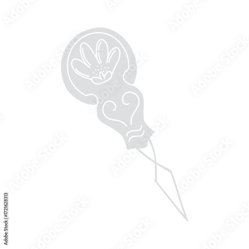 Hand drawn vector illustration of decorative needle threader in cartoon flat style. Essential sewing tool for easy threading, perfect for hobbyists and professionals.