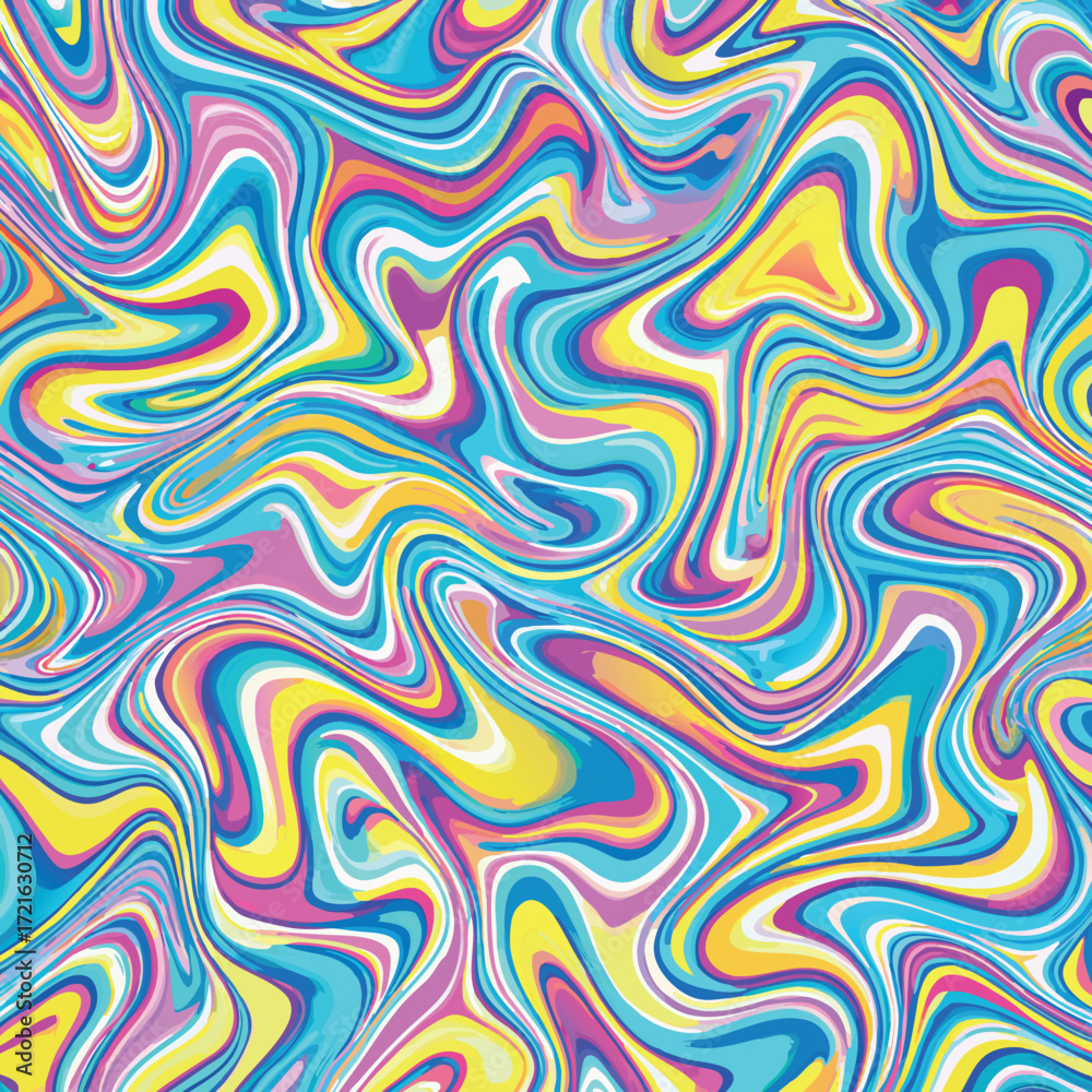 Obraz premium Psychedelic abstract liquid marble pattern with vibrant swirling colors vector illustration