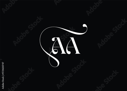 AA Logo Design Vector. Elegant Monogram Logo Design
