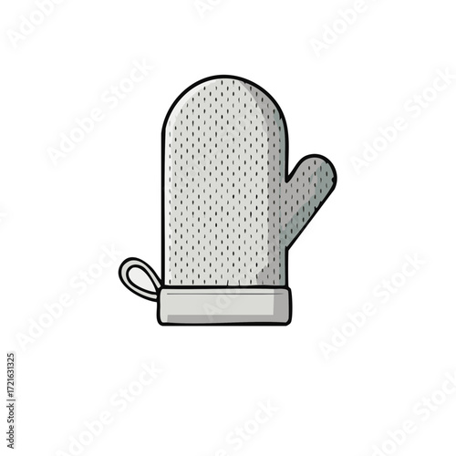 Vector illustration of an oven mitt, isolated on white