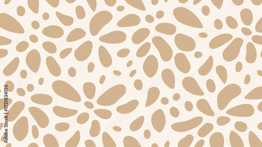 Fototapeta premium Seamless Pattern of Beige Petal- Like Shapes on a Light Cream Background texture