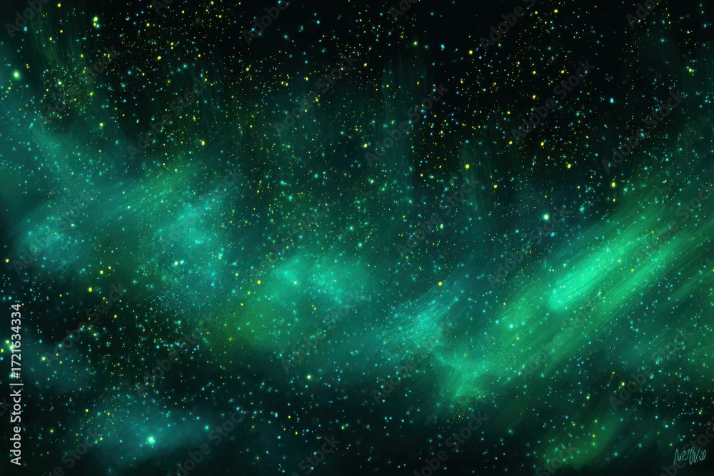 Obraz premium Emerald nebula in the night sky