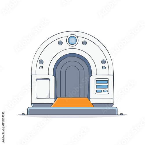 Futuristic arched doorway or high tech portal to a spaceship or laboratory