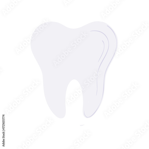 Stylized Molar Tooth Illustration for Dental Health and Hygiene Concepts