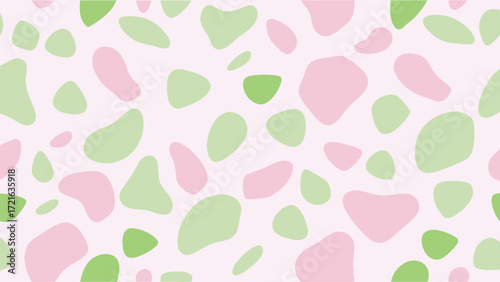 Soft Pastel Organic Shapes Pattern in Pink and Green on Pale Pink terrazzo abstract