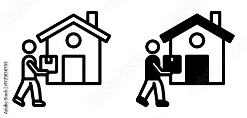 Home Delivery Icon Collection line & Mixed Style 