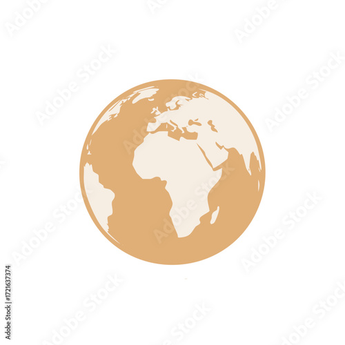 Earth Illustration Globe World Map Continents Eurasia Africa Americas