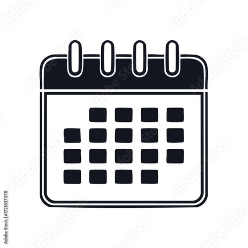 Simple Calendar Page with Grid of Dates for Schedules Events and Deadlines