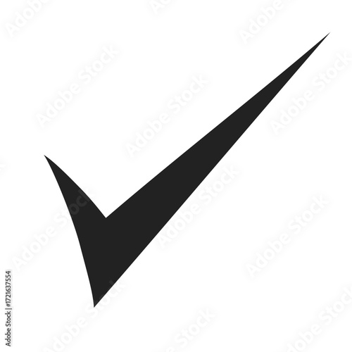 Simple Black Check Mark Symbol Graphic Illustration.