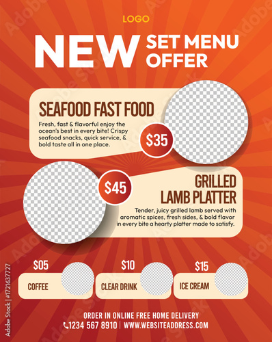 Specials food menu design