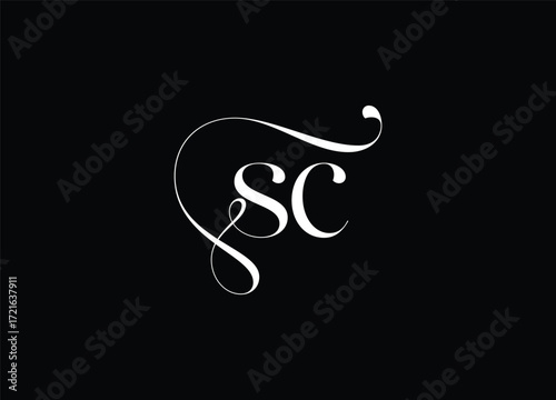 SC Logo Design Vector. Elegant Monogram Logo Design
