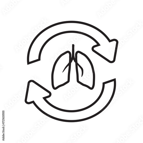 Lung Transplant Line Icon