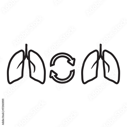 Lung Transplant Line Icon