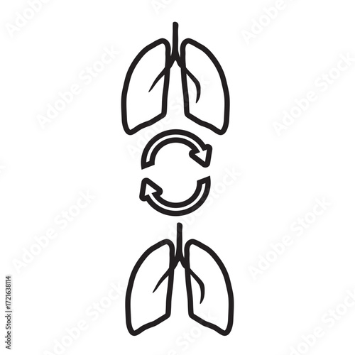 Lung Transplant Line Icon