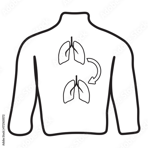 Lung Transplant Line Icon