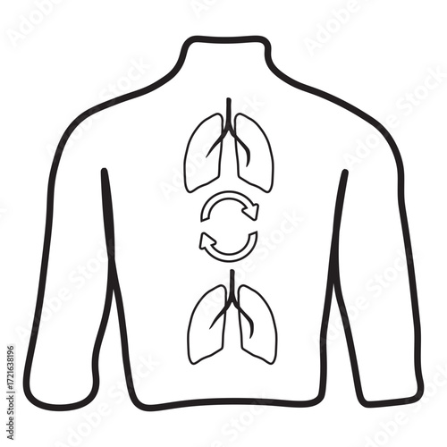 Lung Transplant Line Icon