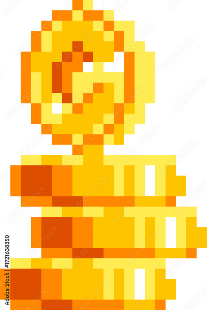 Fototapeta premium Stack of Coins Pixel