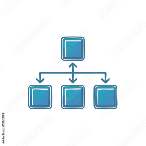 Hierarchical Structure Diagram Showing Relationships and Connections with Arrows