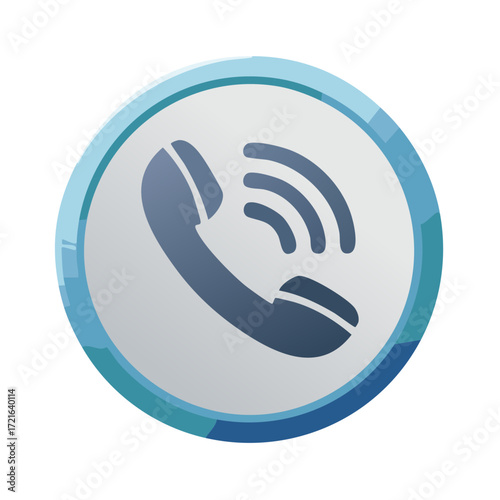 Incoming call symbol with sound waves and blue ring illustration