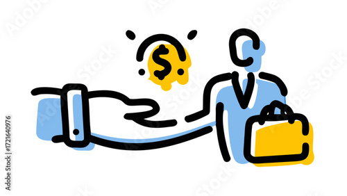 Strategic financial support and innovative idea exchange, illustrating investment, funding, and the value of business partnerships for growth and success