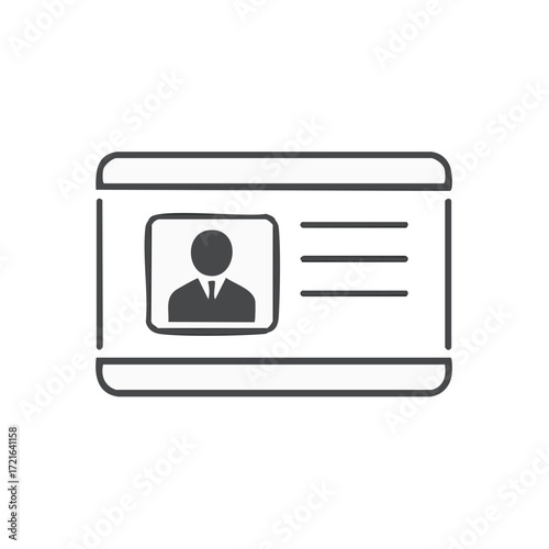 Identification Card with Profile Image and Text Outline Graphics