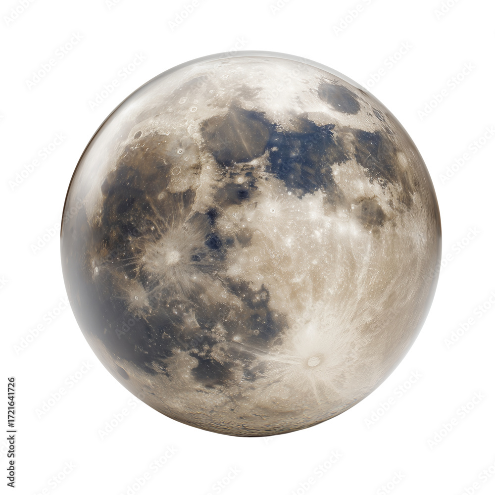 Naklejka premium A captivating lunar sphere, the earth's celestial satellite, is rendered with impressive detail