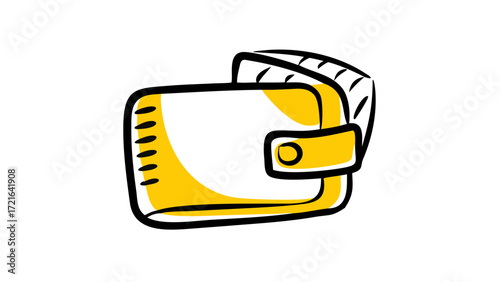 Wallet Concept A Simple Illustration of Finance, Savings, and Economic Symbols in Digital Format