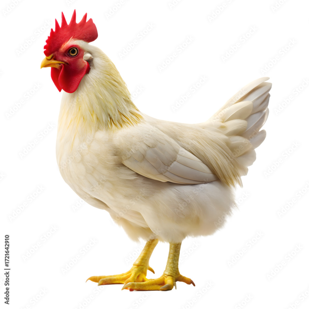 Fototapeta premium White chicken isolated on transparent background