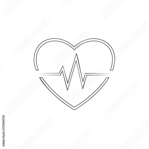 Heartbeat design with heart shape shows health condition or medical attention