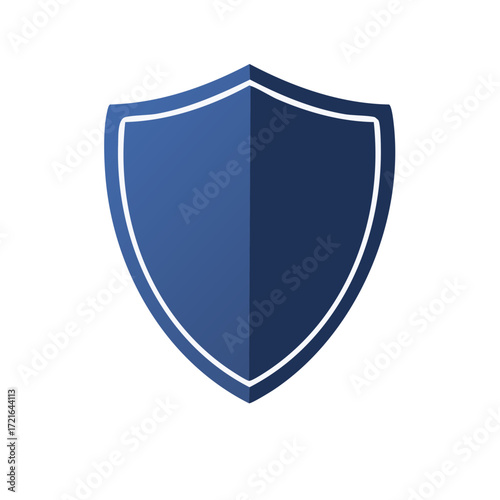 Shield Icon Protection Graphic Simple Security Vector Illustration Blue and White