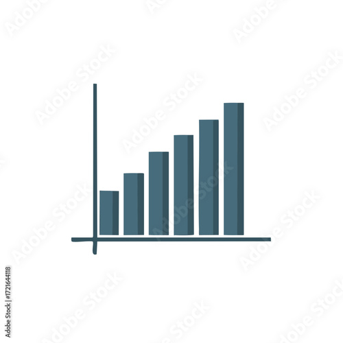 Simple bar chart graphic showing upward trending data and growth progression