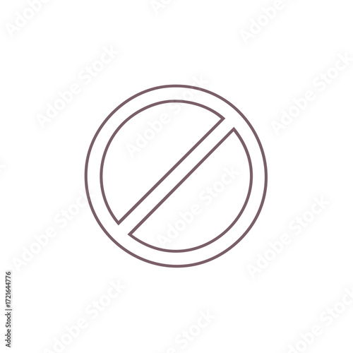 Forbidden Symbol Vector Illustration, No Entry Icon, Restriction Sign Isolated