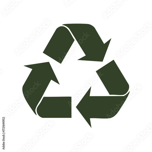 Wallpaper Mural Recycling Symbol Green on White Background Environmental Conservation Concept Torontodigital.ca
