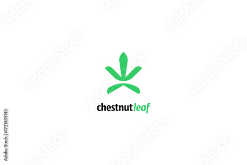 Template logo design with simple leaf image element in own