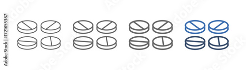 
outline icon set pills with medicine design in
