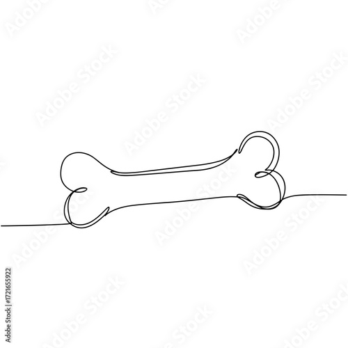 Outline of a bone in minimalist wire design for Halloween  