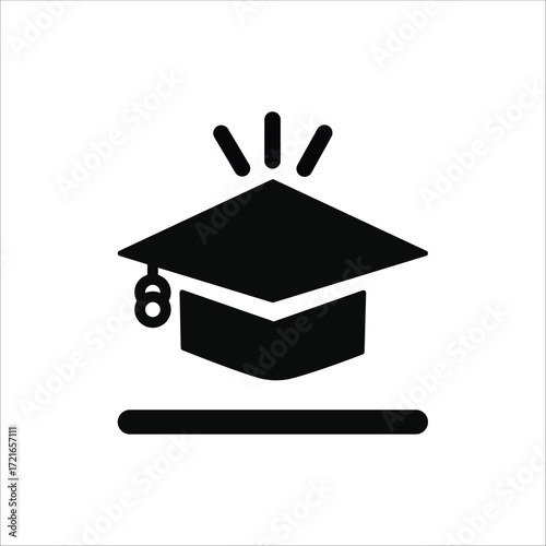 education icons. simple solid vector