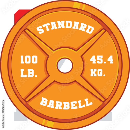 gym equipment vector with orange shades