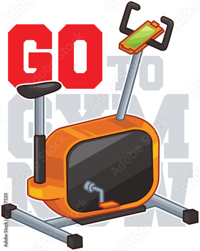 gym equipment vector with orange shades