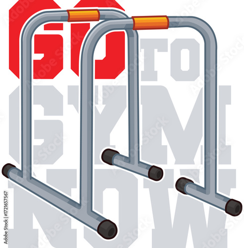 gym equipment vector with orange shades