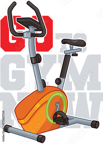 gym equipment vector with orange shades