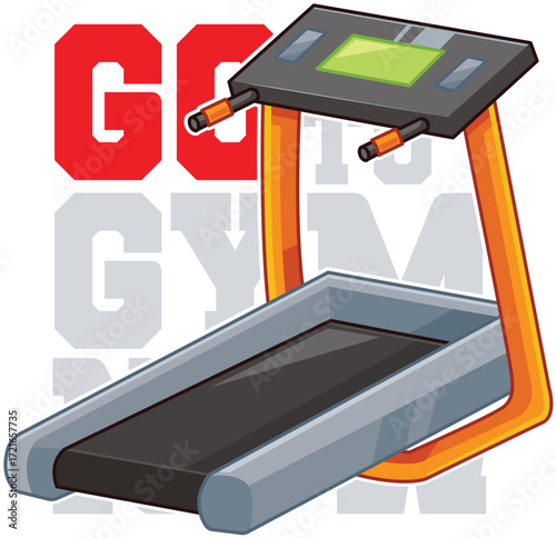 gym equipment vector with orange shades