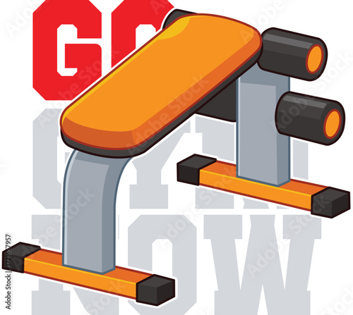 gym equipment vector with orange shades