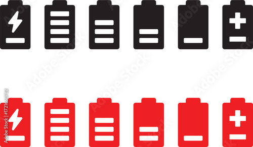 level, battery, vector, design, black, illustration, icons