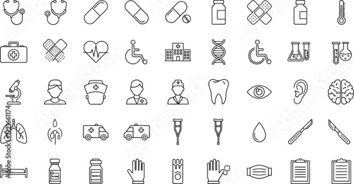 Professional medical icons for healthcare, research, and wellness projects